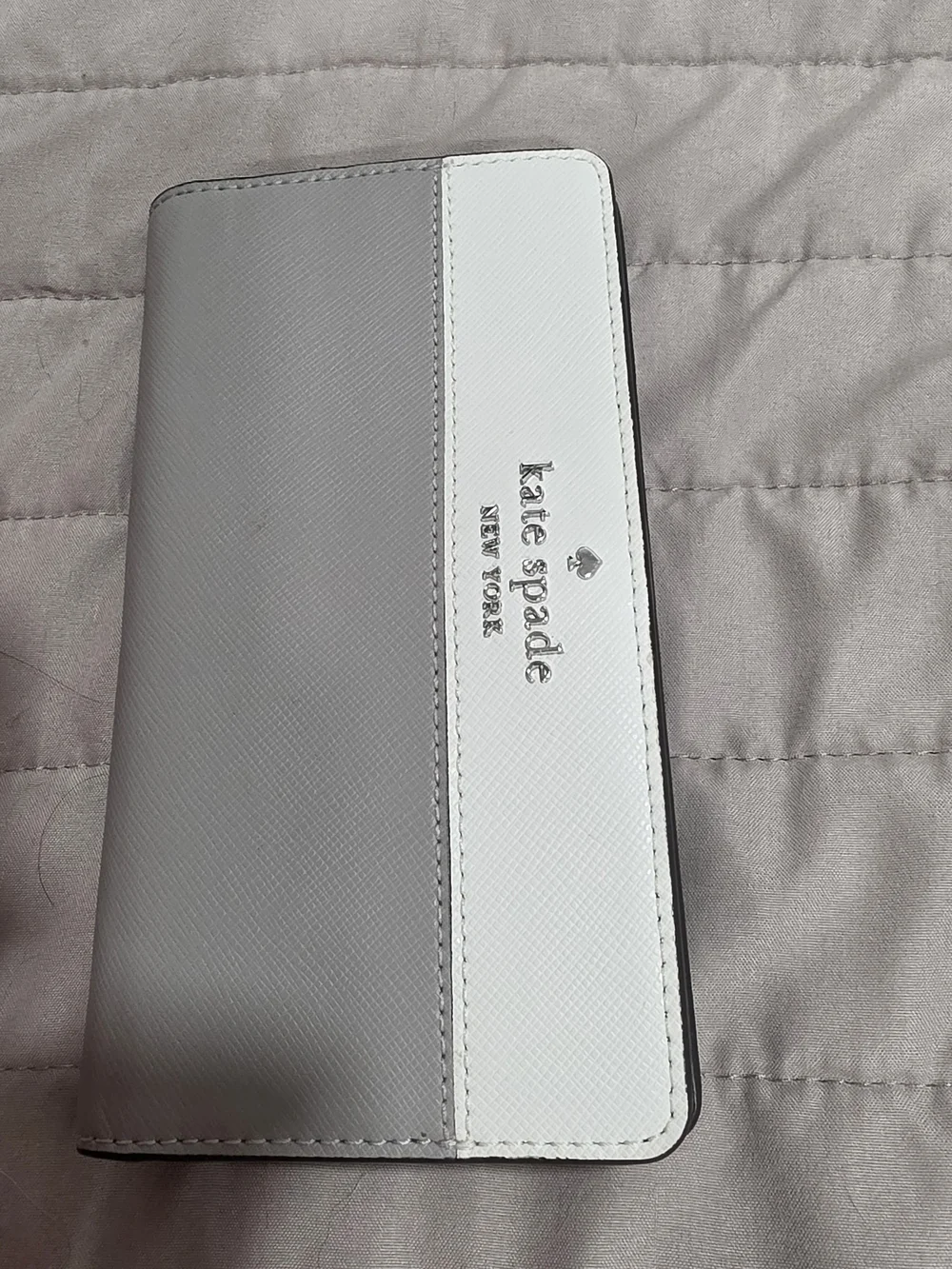 kate spade Two-Tone Gray & White Leather Wallet